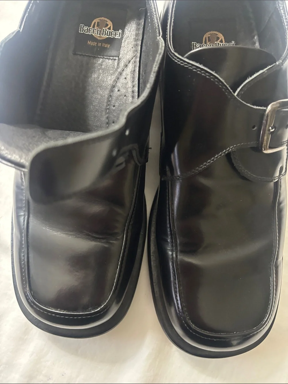 Bacco Bucci Men’s Black Leather Oxfords Size 12